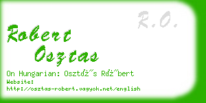 robert osztas business card